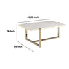 Modern Metal Framed Coffee Table with Faux Marble Top White and Gold - 83105 AMF-83105