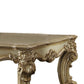 Polyresin Coated Wooden Coffee Table with Engraved Details Gold By Casagear Home AMF-83120