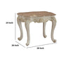 Wooden End Table With Marble Top Pearl White AMF-83542