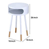 Sonria Round End Table White & Natural AMF-84445