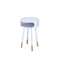 Sonria Round End Table White & Natural AMF-84445