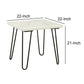 Marble Top End Table with Hairpin Style Metal Legs White and Black By Casagear Home AMF-84502