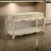 30" 2-Drawer Console Table with Bottom Shelf, Antique White