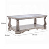 Wooden Coffee Table with Inserted Glass Top and Scrolled Legs Silver and Clear - 86930 AMF-86930