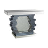 Wood and Mirror Console Table with Studded Faux Crystals Black and Clear By Casagear Home AMF-90232