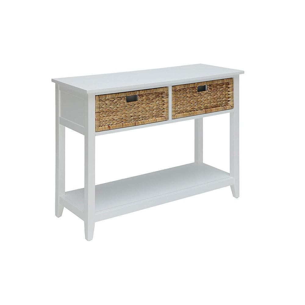 Flavius Console Table with 2 Drawers, White