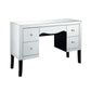 Wooden Framed Mirrored Vanity Desk with Four Drawers and Wavy Apron Silver By Casagear Home AMF-90328