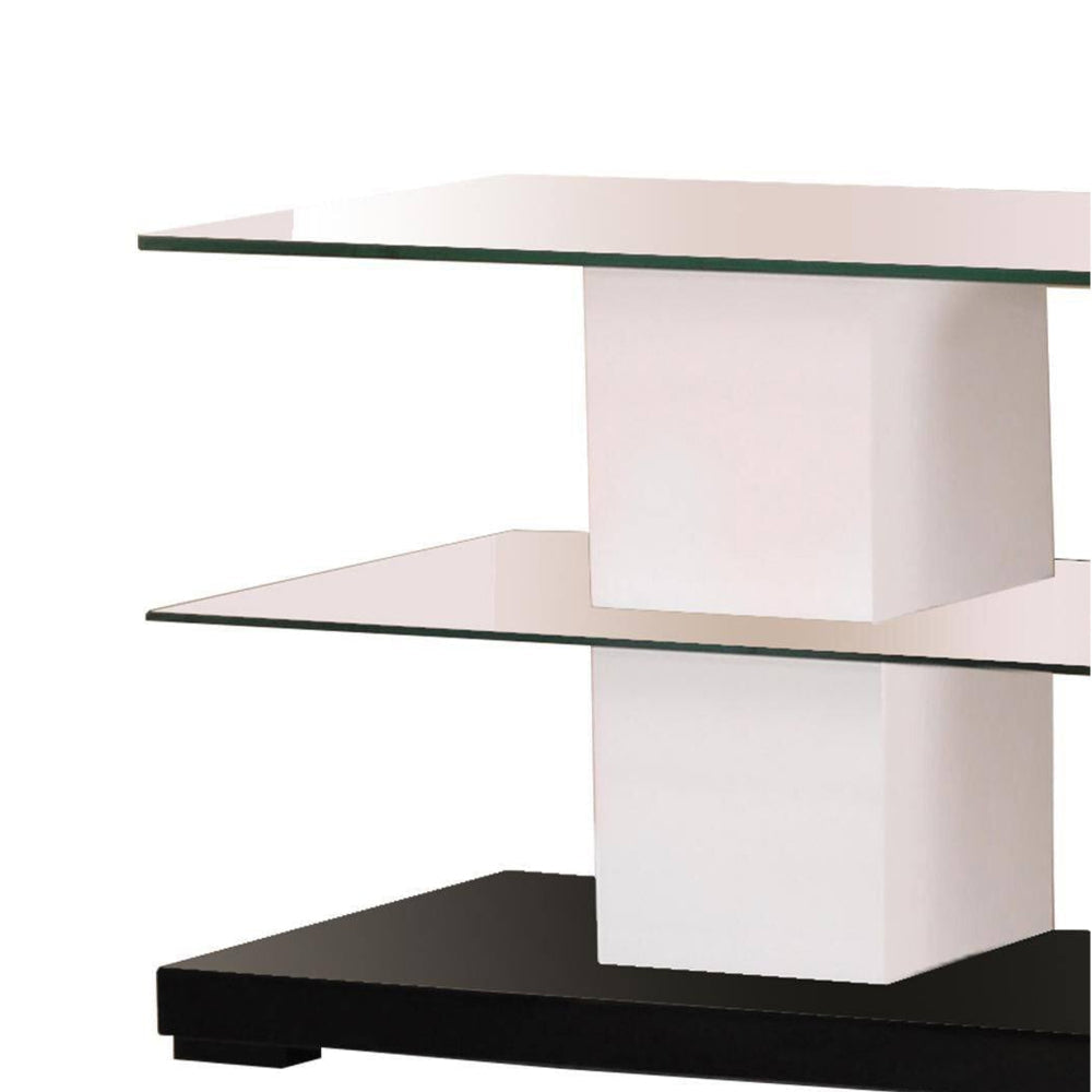 Affable TV Stand White & Black By Casagear Home AMF-91140