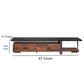 67’2-Drawer Metal and Wood TV Stand Black and Brown AMF-91235