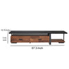 67’2-Drawer Metal and Wood TV Stand Black and Brown AMF-91235