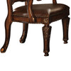 Leather Upholstered Arm Chair in Cherry Brown AMF-92126