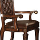 Leather Upholstered Arm Chair in Cherry Brown AMF-92126