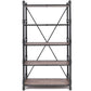 Industrial Looking Bookshelf Rustic Oak & Black By Casagear Home AMF-92220