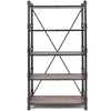 Industrial Looking Bookshelf Rustic Oak & Black By Casagear Home AMF-92220