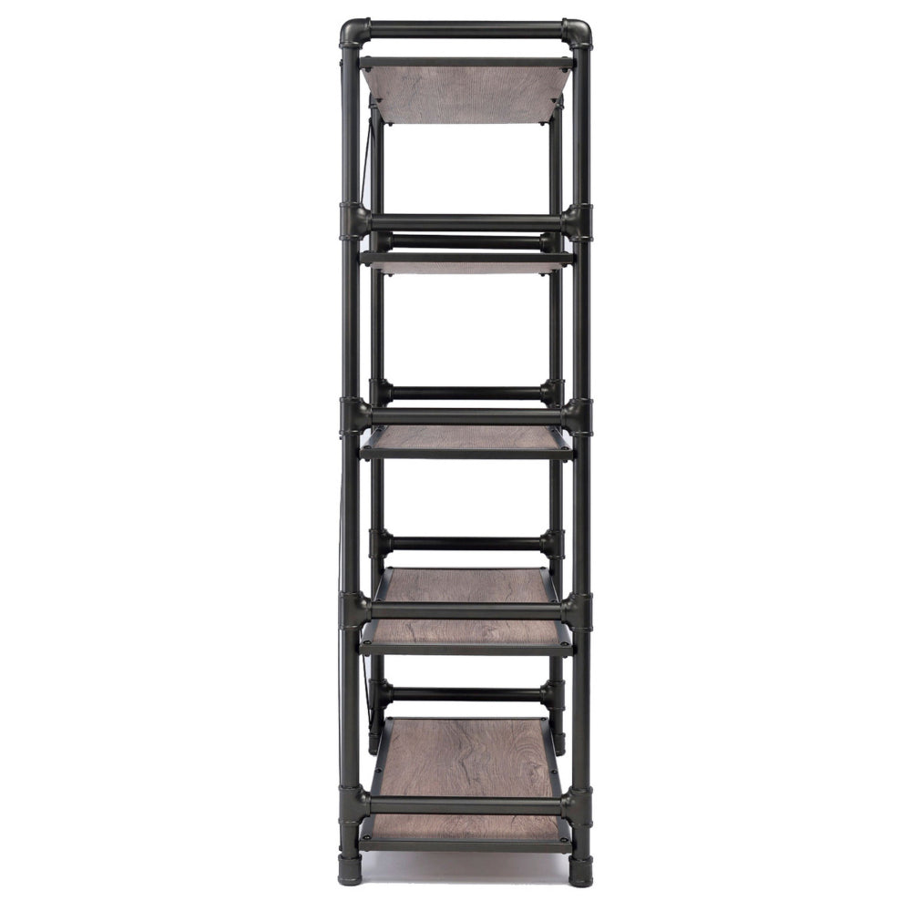 Industrial Looking Bookshelf Rustic Oak & Black By Casagear Home AMF-92220