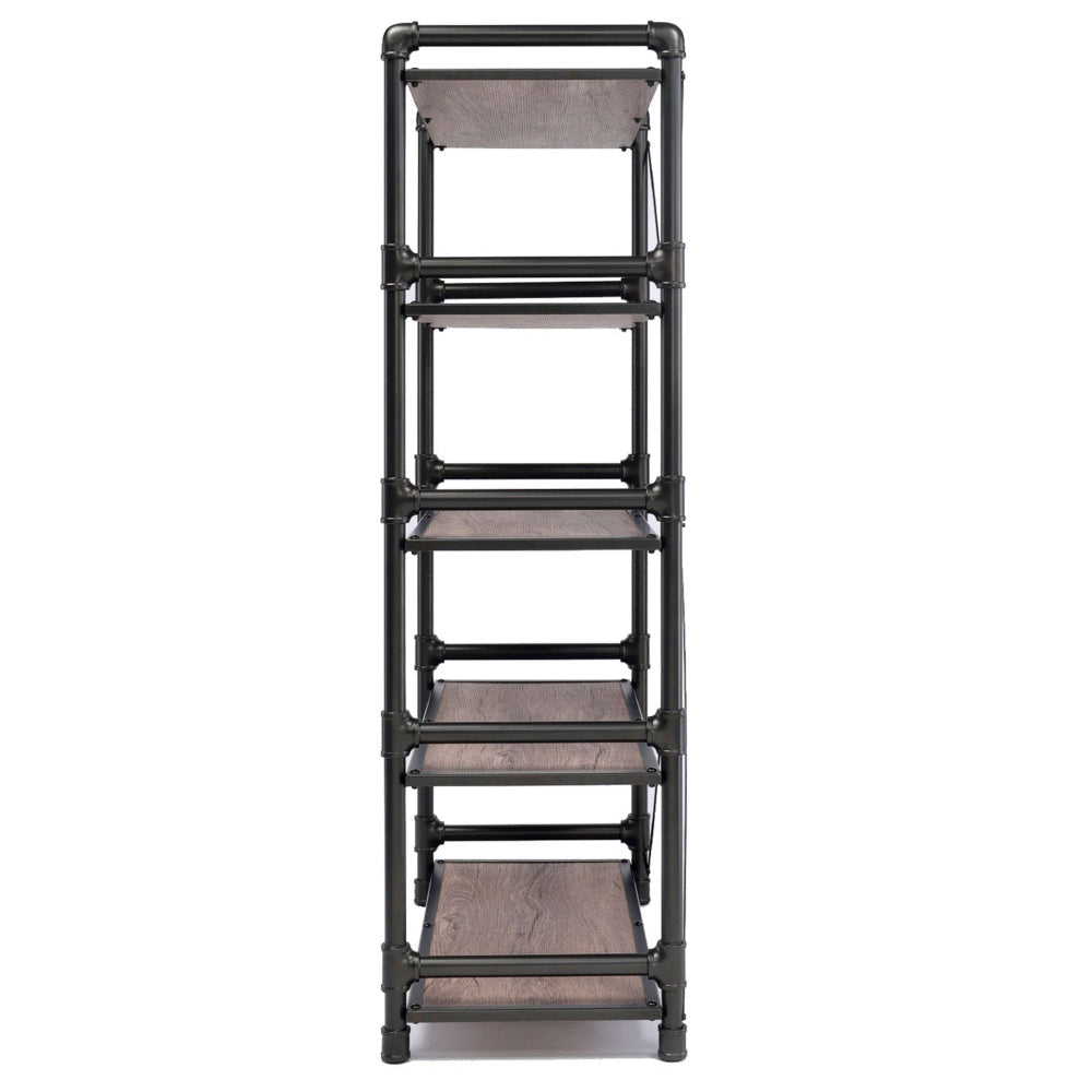 Industrial Looking Bookshelf, Rustic Oak & Black By Casagear Home