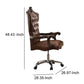 Faux Leather Upholstered Wooden Executive Chair With Swivel Cherry Oak Brown AMF-92282