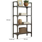 65 Inch 4 Tier Industrial Metal Bookshelf with Rivets Gray - 92327 AMF-92327