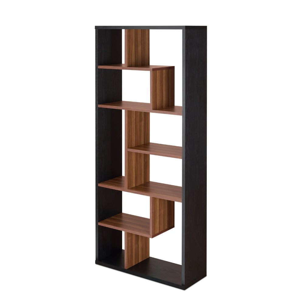 Wooden Rectangular Cube Bookcase Natural Brown & Black-ACME AMF-92358