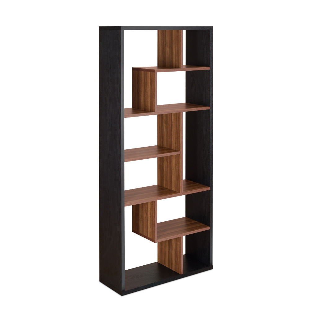 Wooden Rectangular Cube Bookcase Natural Brown & Black-ACME AMF-92358