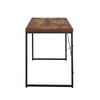 Rectangular Wooden Desk With Metal Base Weathered Oak Brown And Black AMF-92396