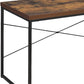 Rectangular Wooden Desk With Metal Base Weathered Oak Brown And Black AMF-92396