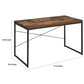 Rectangular Wooden Desk With Metal Base Weathered Oak Brown And Black AMF-92396