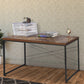 Rectangular Wooden Desk With Metal Base, Weathered Oak Brown And Black