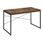 Rectangular Wooden Desk With Metal Base Weathered Oak Brown And Black AMF-92396