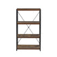 Four Tiered Metal Framed Wooden Bookshelf Weathered Oak Brown and Black - 92399 AMF-92399