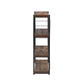 Four Tiered Metal Framed Wooden Bookshelf Weathered Oak Brown and Black - 92399 AMF-92399