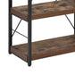 Four Tiered Metal Framed Wooden Bookshelf Weathered Oak Brown and Black - 92399 AMF-92399