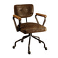 Leatherette Button Tufted Office Chair with 5 Caster Base, Brown-ACME