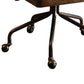 Leatherette Button Tufted Office Chair with 5 Caster Base Brown-ACME AMF-92410