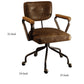 Leatherette Button Tufted Office Chair with 5 Caster Base Brown-ACME AMF-92410