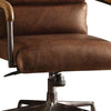 Metal & Top Grain Leather Executive Office Chair Retro Brown-ACME AMF-92414