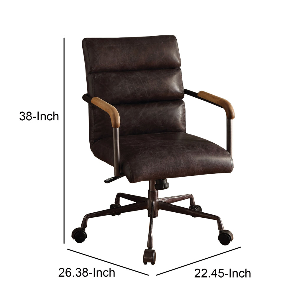 Metal & Leather Executive Office Chair Antique Brown-ACME AMF-92415