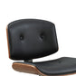 Wooden Back Armless Office Chair with Metal Star Base Black and Brown AMF-92418