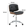 Wooden Back Armless Office Chair with Metal Star Base Black and Brown AMF-92418