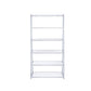 Metal Rectangular Bookshelf, White High Gloss & Silver By Casagear Home