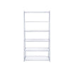 Metal Rectangular Bookshelf, White High Gloss & Silver By Casagear Home