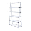 Metal Rectangular Bookshelf White High Gloss & Silver By Casagear Home AMF-92455