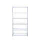 Metal Rectangular Bookshelf White High Gloss & Silver By Casagear Home AMF-92455