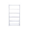 Metal Rectangular Bookshelf White High Gloss & Silver By Casagear Home AMF-92455