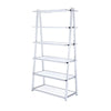 Metal Rectangular Bookshelf White High Gloss & Silver By Casagear Home AMF-92455