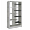 Faux Concrete and Wooden Bookcase with Open Shelves Gray and Black By Casagear Home AMF-92532