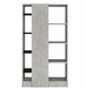 Faux Concrete and Wooden Bookcase with Open Shelves Gray and Black By Casagear Home AMF-92532