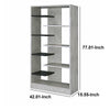 Faux Concrete and Wooden Bookcase with Open Shelves Gray and Black By Casagear Home AMF-92532