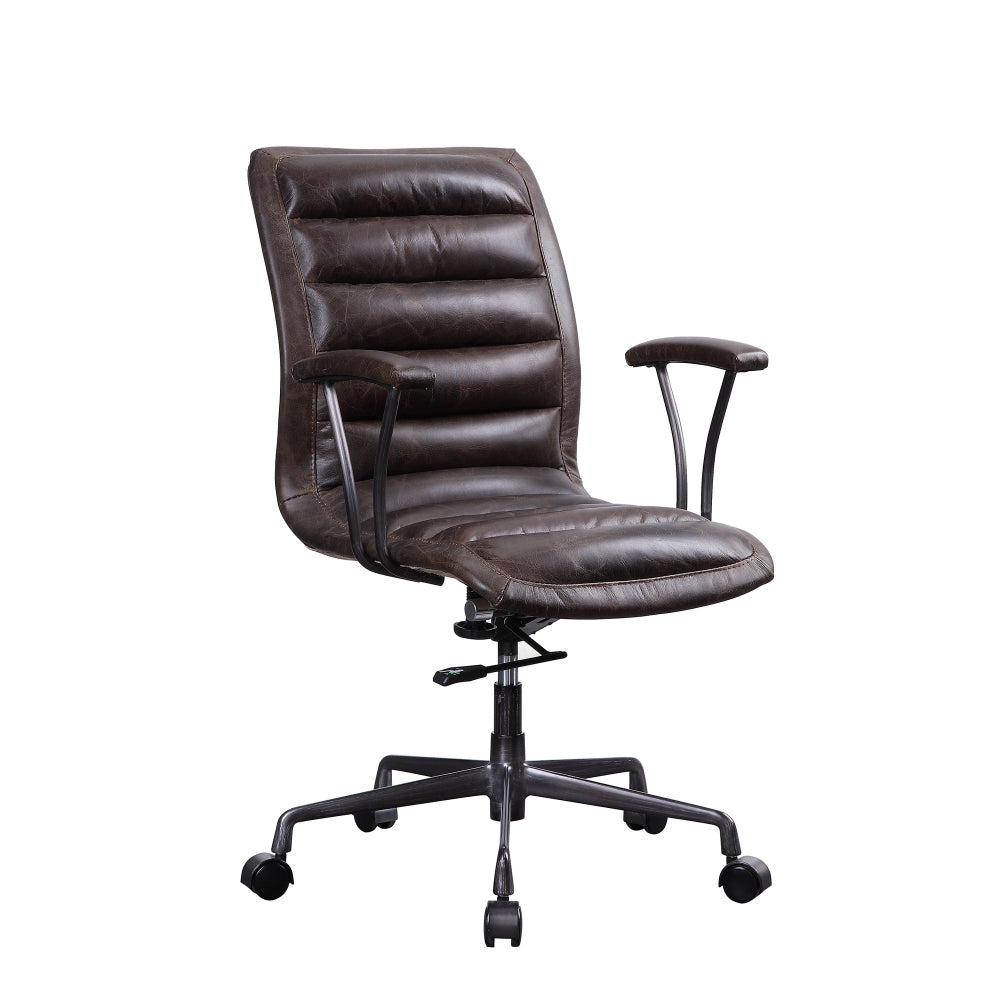 Swivel Adjustable Leatherette Executive Office Chair, Brown