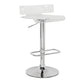 Acrylic and Metal Height Adjustable Stool with Swivel Base Chrome and Clear By ACME AMF-96260